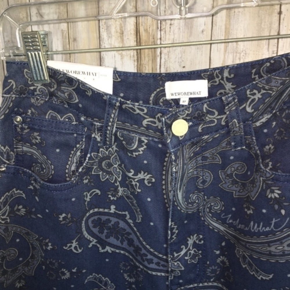 NWT WeWoreWhat The Icon Night Sky Paisley Straight Leg Jeans - Picture 5 of 7